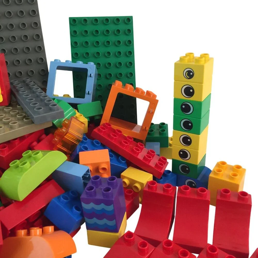 Lego Duplo Building Blocks‎ Lot 190+ Pcs Base Plate Face Eyes Steak Fence Chair